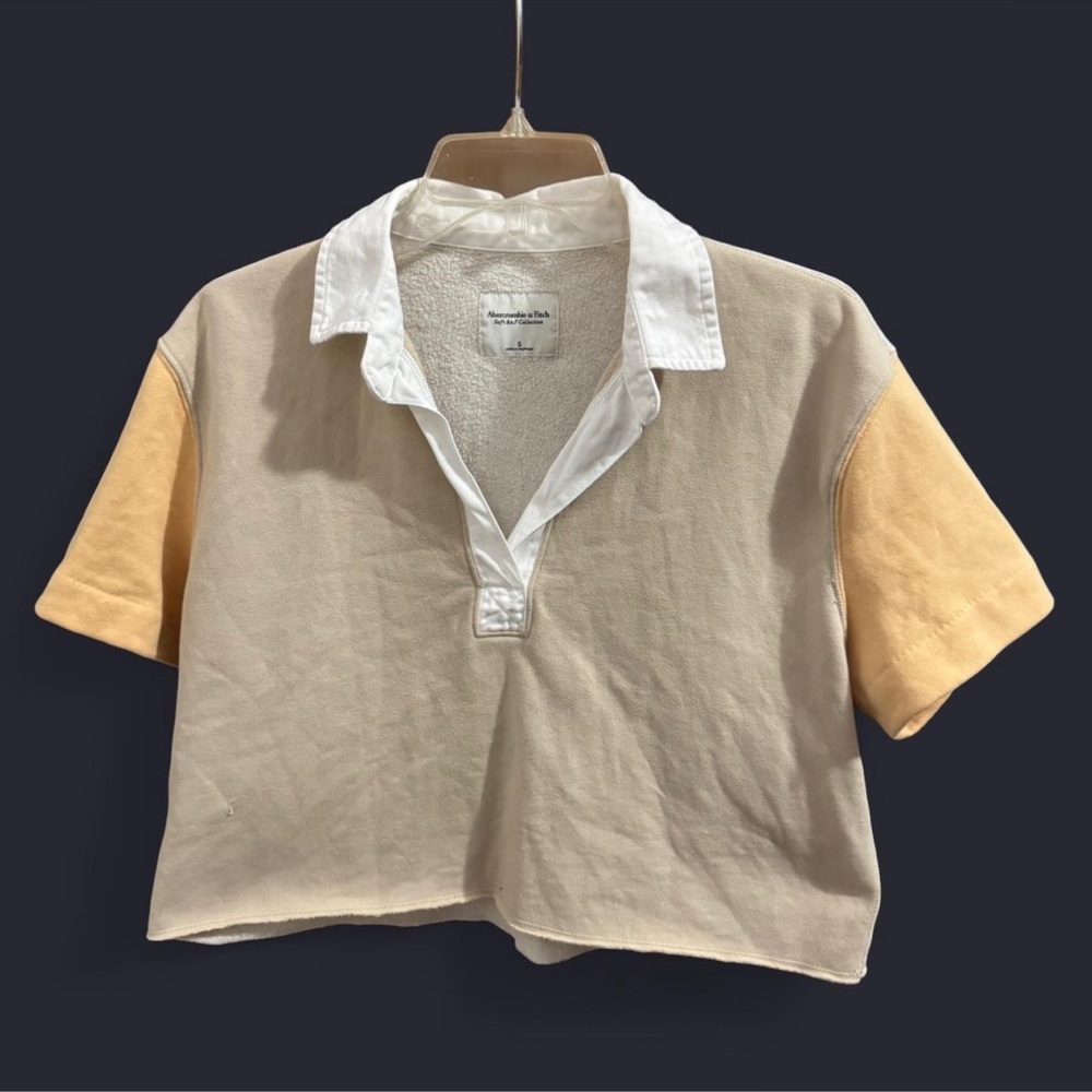 Abercrombie & Fitch Beige and White Casual Shirt